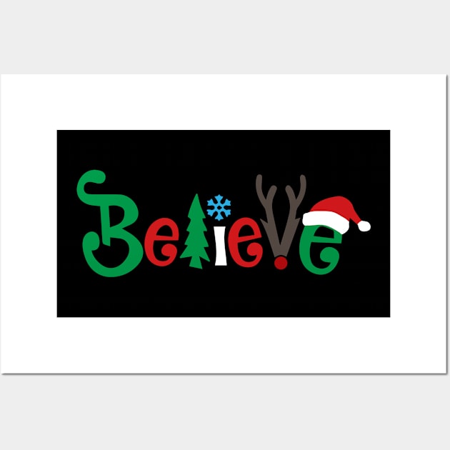 Believe In Santa Claus Christmas Xmas Wall Art by BrightGift